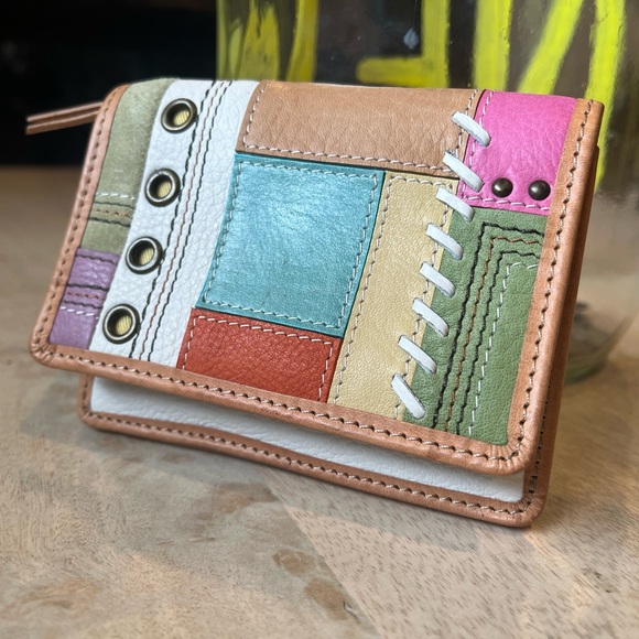 FOSSIL patchwork leather tri-fold wallet, Never Used - Picture 1 of 6